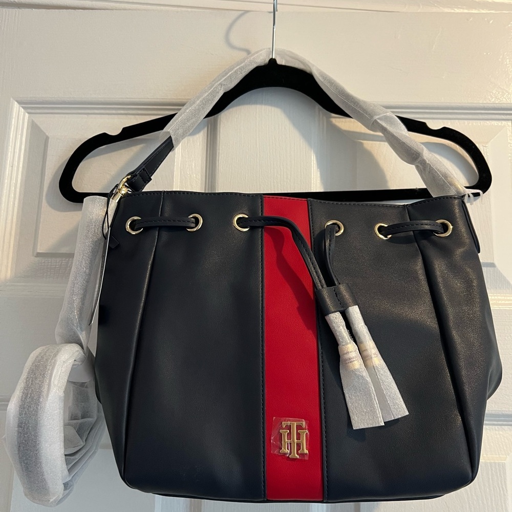 Tommy Hilfiger Navy and Red Women's Bag